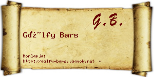 Gálfy Bars névjegykártya